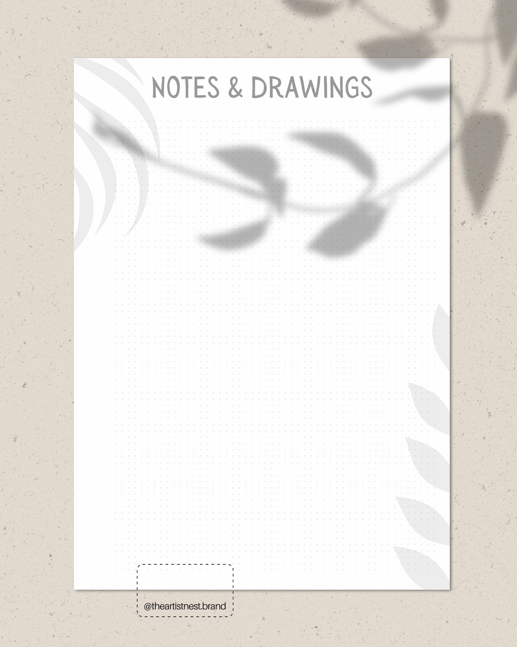 Notes & Drawings Template - Digital Download