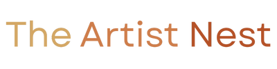 The Artist Nest logo representing a creative brand for potters and artists offering pottery tool bags with multi pockets.