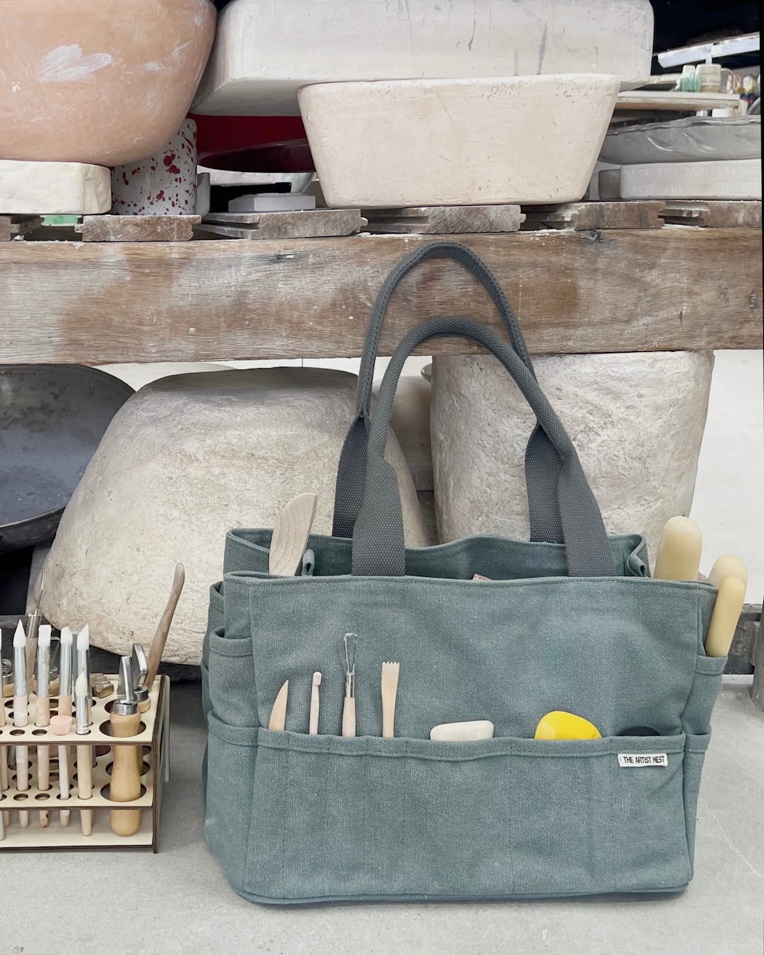 Eucalypt - Green Pottery Tool Bag