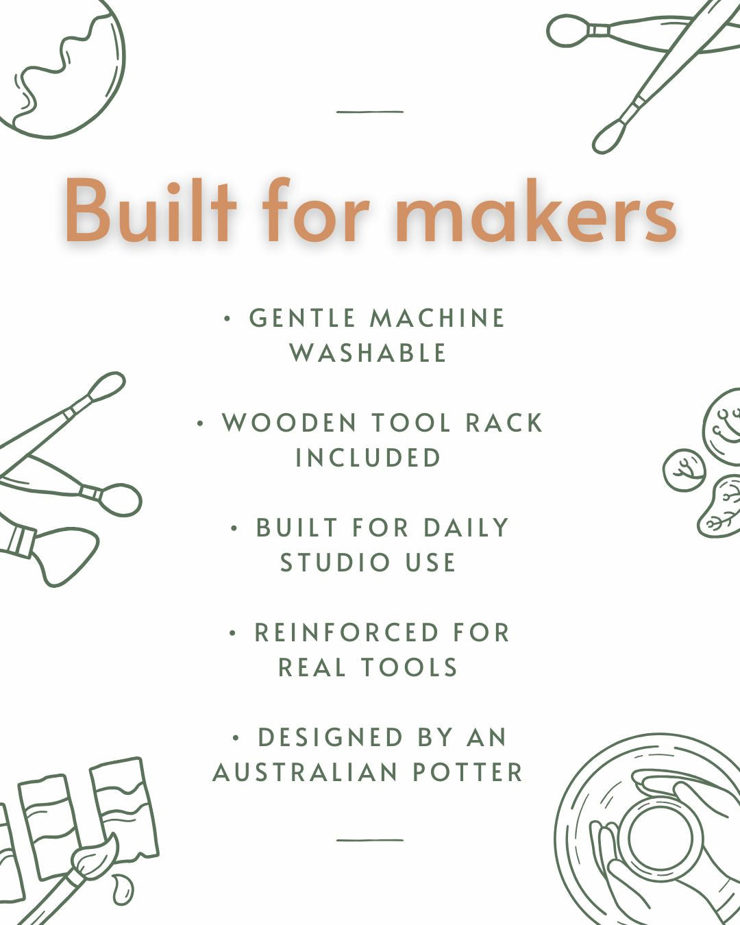 Eucalypt - Green Pottery Tool Bag