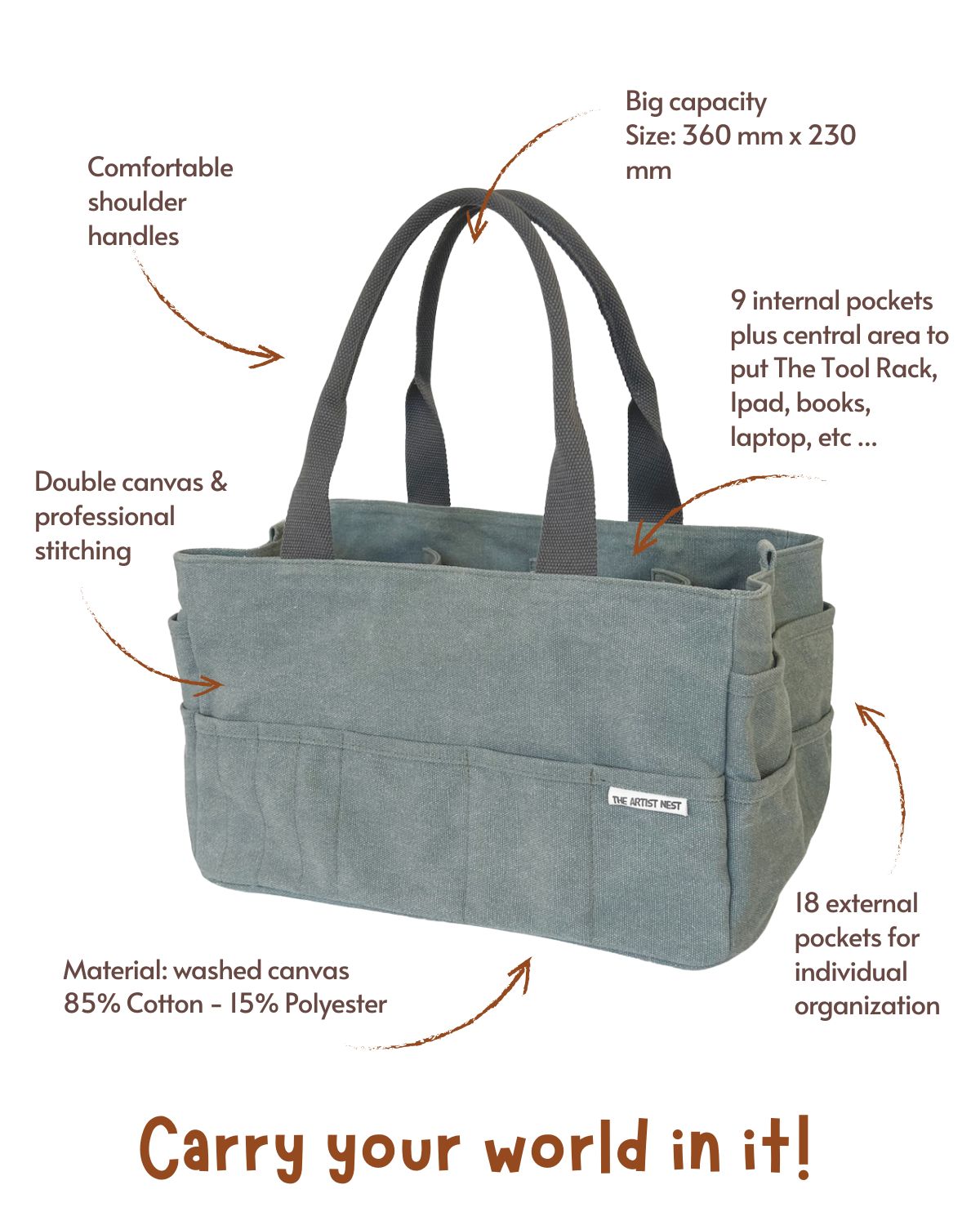 Eucalypt - Green Pottery Tool Bag