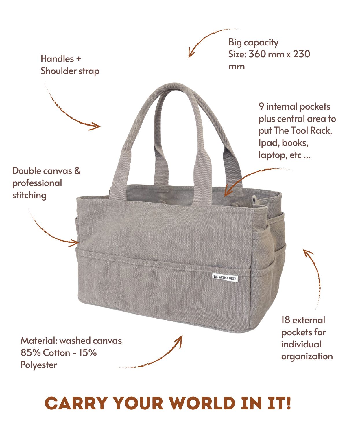 Paperbark - Grey Pottery Tool Bag