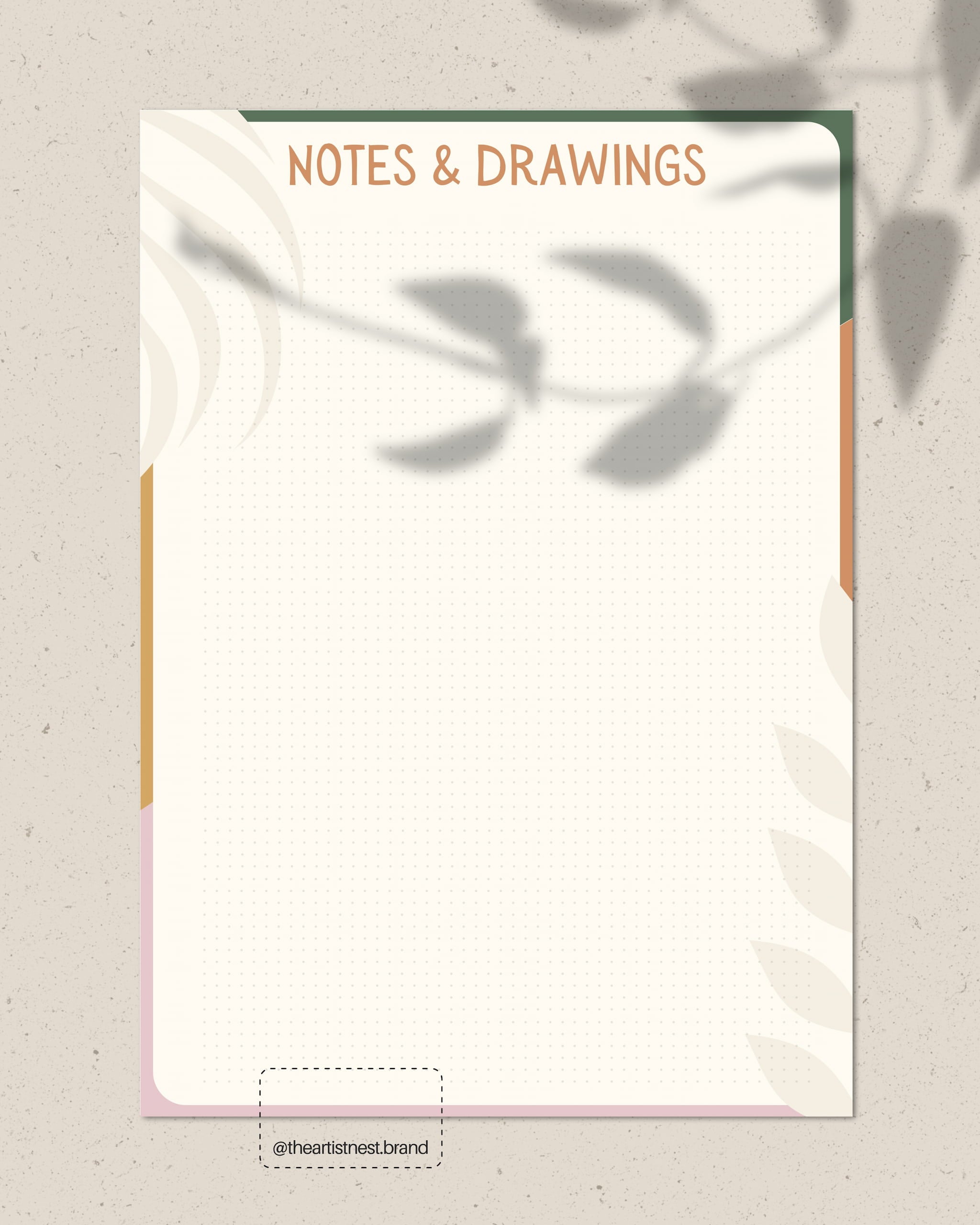 Notes & Drawings Template - Digital Download