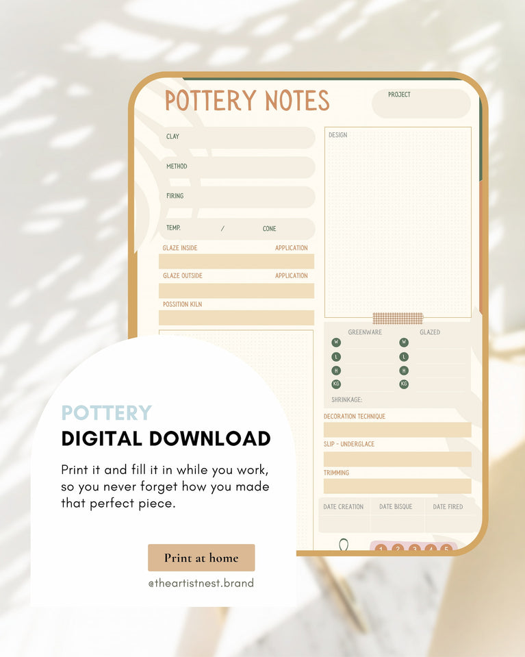 Pottery Notes Template - Digital Download – The Artist Nest