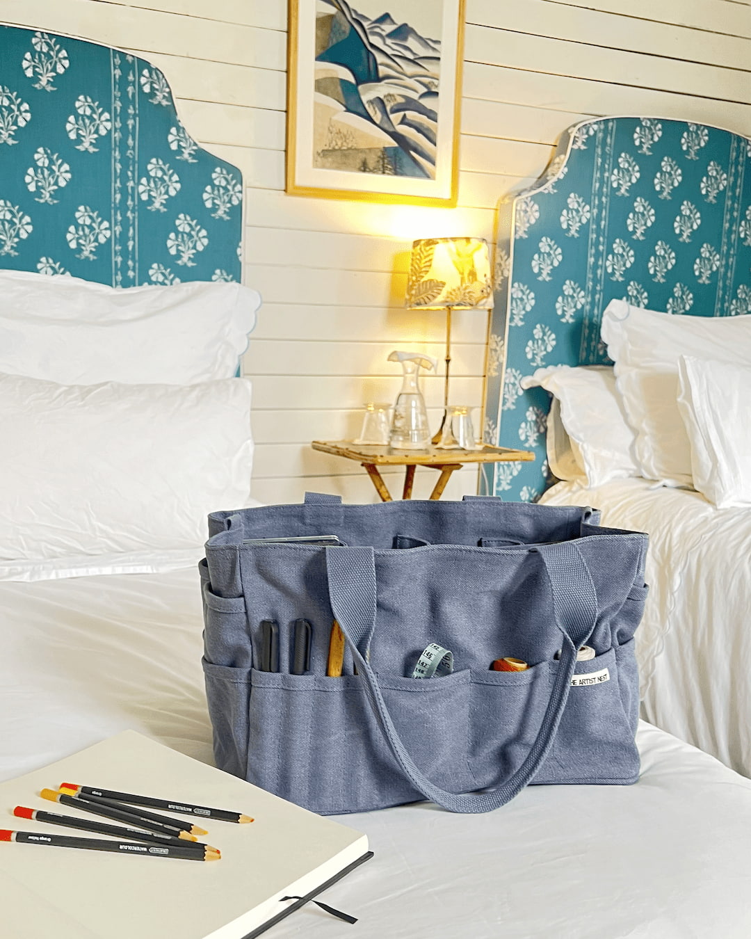 The Pass Blue Pottery Tool Bag | Multi Pocket Canvas Bag Australia