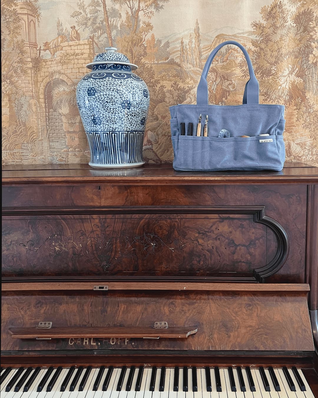 新品未使用 Pottery Bag   BLUE The Pass Blue Pottery Tool Bag | Multi Pocket Canvas Bag Australia